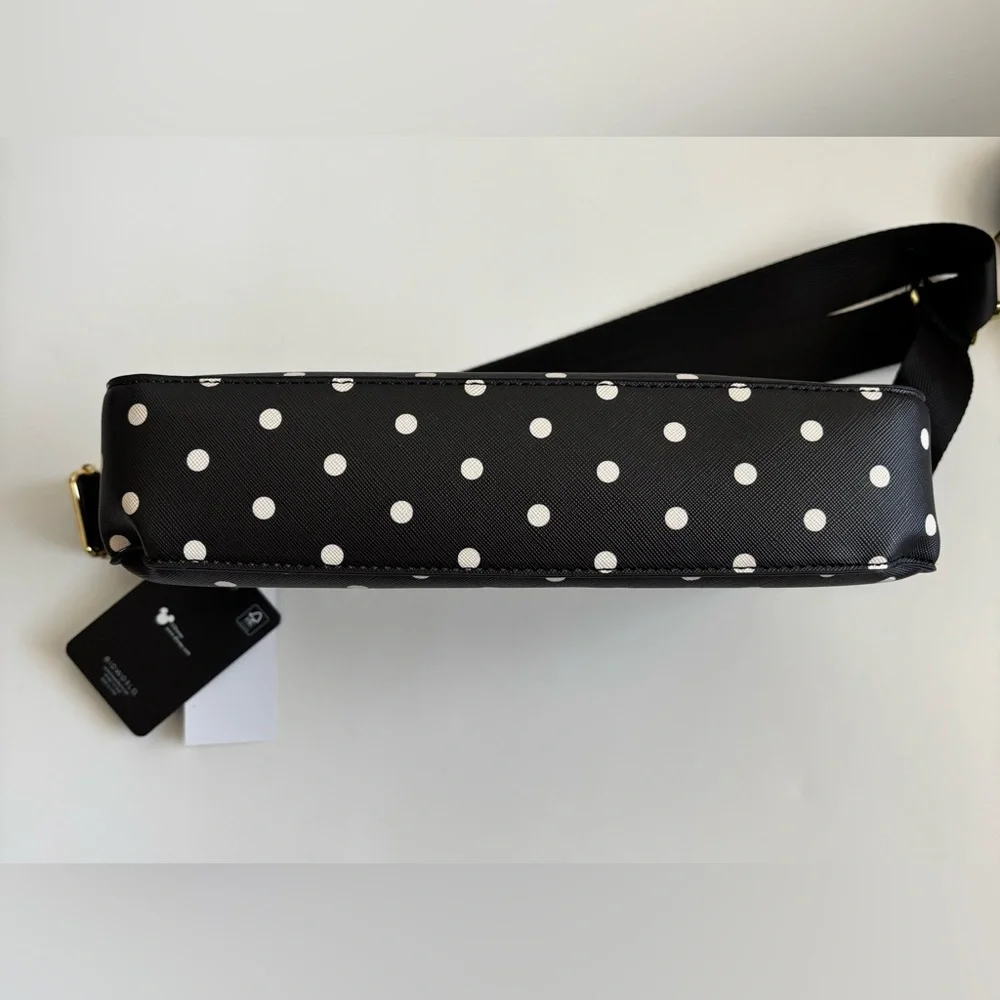 Bioworld Disney Minnie Mouse Black Polka Dot Crossbody Coin Pouch Set NWT